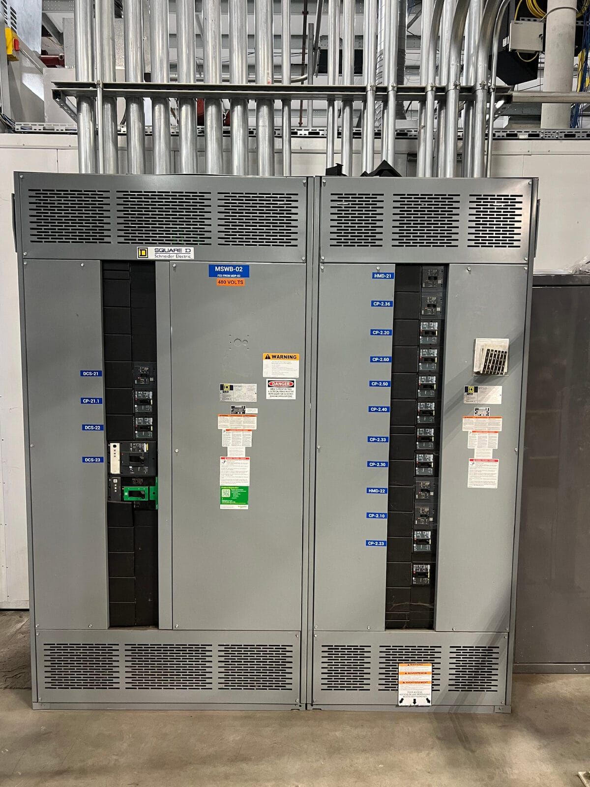 480V industrial switchgear